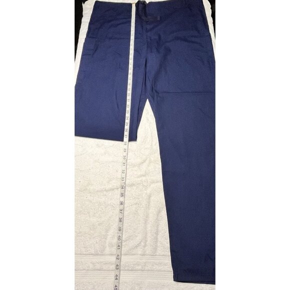 UA Scrubs Navy Blue Medical Pants Career Nurse Size M-T Drawstring Waist Cargo - Picture 2 of 3